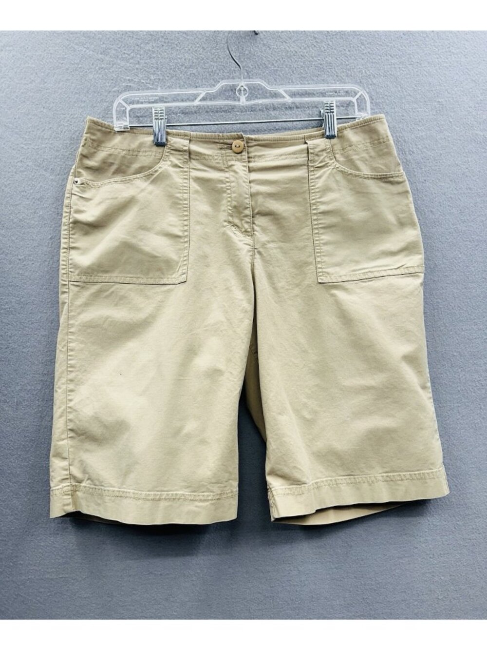 Pendleton 12 Women Shorts Khaki Uniform Work wear Stretch High Rise Pockets